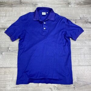Dalmine Polo Shirt Mens Large Blue Filo Scozia Made In Italy Cotton Luxury Knit‎